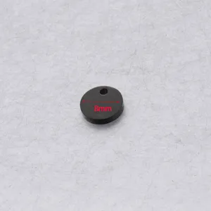 Black stainless steel round pendant tag 8mm diameter for DIY jewelry making and accessories.