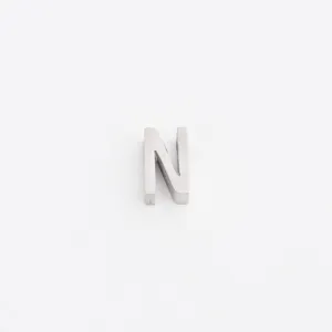 Stainless steel letter N charm pendant DIY jewelry accessory with polished finish