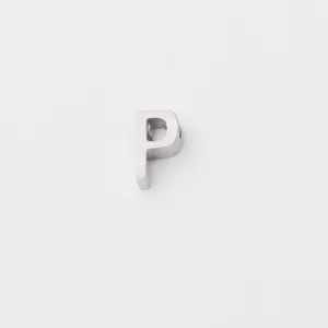 Stainless steel capital letter P pendant charm, perfect for DIY jewelry making and necklaces.