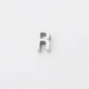 Stainless steel letter R charm pendant DIY jewelry making accessory uppercase alphabet bead