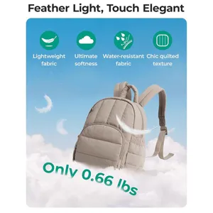 Lightweight quilted backpack for women, minimalist casual daypack with soft fabric.