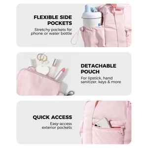 Borsa shopper rosa alla moda donna palestra fitness tasche multiple viaggio borsa spalla