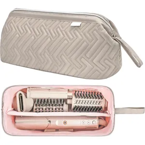 Vista dettagliata della borsa di stoccaggio portatile per strumenti di styling con scomparti.
