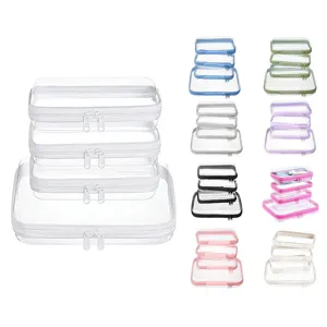 Transparante Reistas Organizer Waterdichte Pakblokken Draagbare Cosmetische Tas Set