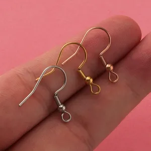 Crochets d'oreille en acier inoxydable composants de bijoux bricolage boucles d'oreilles or argent