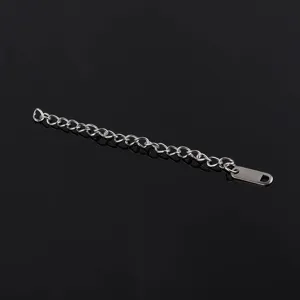 Stainless steel extension chain for DIY jewelry making, necklace and bracelet adjustment.