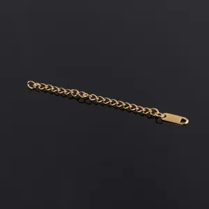 304 stainless steel gold extension chain with tail tag for DIY jewelry making bracelet necklace