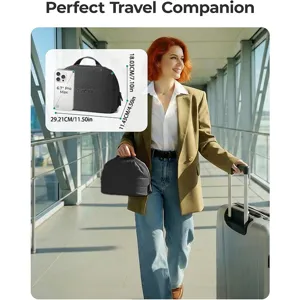 Quilted cosmetic bag travel toiletry pouch fluffy portable storage bag for daily use