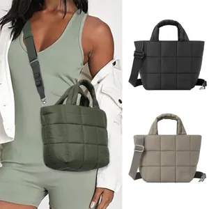 Borsa a tracolla trapuntata in piumino grande capacità borsa imbottita per viaggi