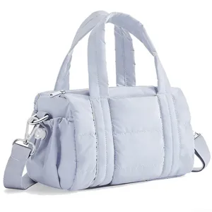 Lightweight quilted puffer shoulder bag, fluffy large capacity travel handbag for women