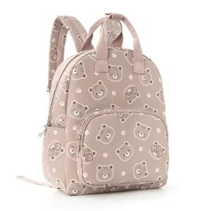 Zaino con stampa orsetto carino per bambini borsa scolastica casual rosa elegante