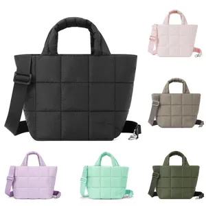 Donna Borsa Tote Trapuntata Casual Grande Capacità Viaggio Tracolla Borsa Morbida