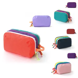 Large Capacity Multi Layer Color Blocking Cosmetic Bag Portable Travel Waterproof Makeup Storage Organizer Pouch