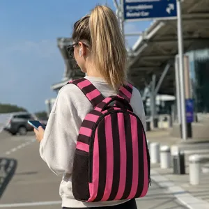 Sac à dos enfant rayé multicolore pour école et voyage, sac d'épaule décontracté et léger