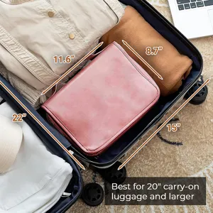 Retro PU cosmetic bag travel portable toiletry bag large capacity luggage storage pouch