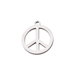 Pendentif charme signe de paix en acier inoxydable pour collier bracelet bricolage accessoires
