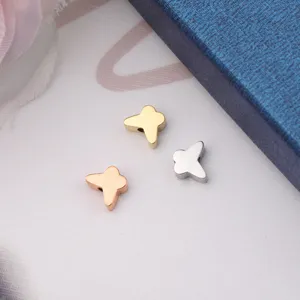 Stainless steel butterfly small hole beads DIY charm multi-color 3pcs set detail view