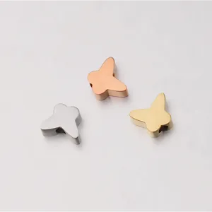 Stainless Steel Butterfly Small Hole Beads Mirror Polished DIY Jewelry Making Charms Spacer Bead For Bracelets Necklaces Women
