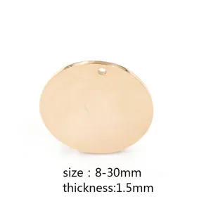Stainless steel blank round stamping tag pendant DIY jewelry making charms 8-30mm 1.5mm thick