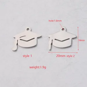 Edelstahl Abschlusskappe Anhänger DIY Schmuck Zubehör mit detaillierter Größe 20x16mm.
