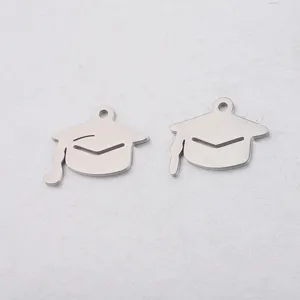 Edelstahl Doktorhut Anhänger für DIY Schmuckherstellung, 2er Set Charm Accessoires.
