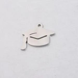 Edelstahl Doktorhut Anhänger DIY Schmuck Zubehör für persönliche Abschlussfeier Handwerk