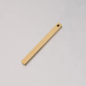 Gold stainless steel geometric rectangle bar pendant detail view DIY jewelry accessory.