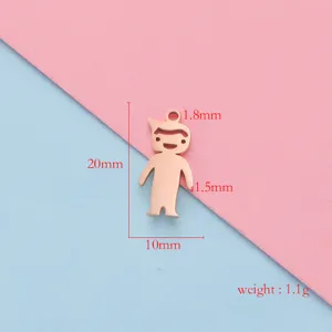 Stainless steel boy shape pendant DIY jewelry accessory for custom necklace 20mm