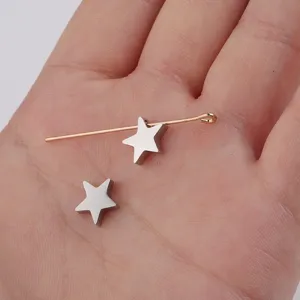 Stainless steel star charm beads for DIY jewelry making, mirror polished small star pendants.