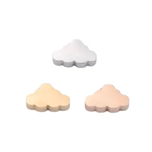 Stainless steel cloud charm DIY jewelry making beads, silver gold rose gold three colors.