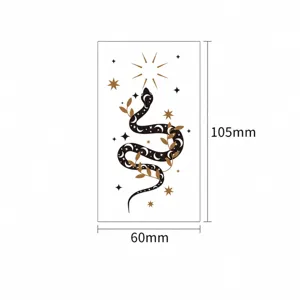 Pegatina de Tatuaje Temporal Luminosa Impermeable Con Diseño de Mariposa Pluma Serpiente Arte Corporal Fiesta Festival