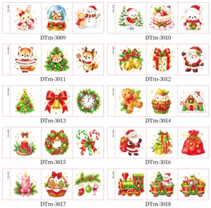 Christmas cartoon temporary tattoos stickers for kids holiday party decor sets, waterproof.