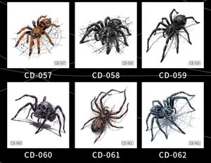 3D spider temporary tattoos matte waterproof Halloween horror creepy hand sticker detail
