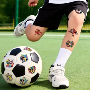 Kids soccer temporary tattoo stickers waterproof glitter sports party body art decals