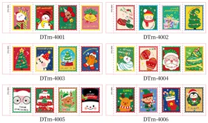 Christmas cartoon tattoo stickers waterproof kids cute Santa holiday party decor sheets