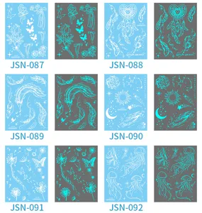 Luminous temporary tattoo stickers, glow in the dark butterfly face arm body art waterproof