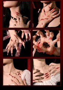 Halloween temporary tattoo stickers waterproof bloody scars makeup horror party supplies