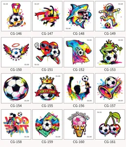 Waterproof football glitter temporary tattoo stickers for kids party sports fans display sheet