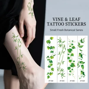 Botanical Floral Tattoo Sticker Waterproof Non Reflective Cute Rose Vine Body Art Sticker For Women Party Decor