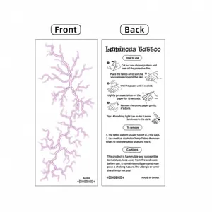 Luminous lightning waterproof temporary tattoo sticker for cosplay party and daily body art style.