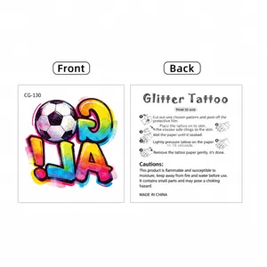 Kids World Cup football graffiti glitter temporary tattoo sticker waterproof face sticker.