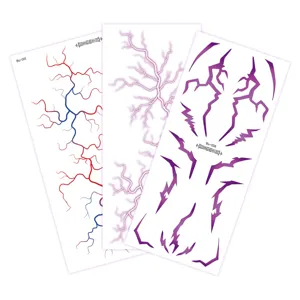 Waterproof temporary tattoo stickers, anime cos lightning vein design, durable body art decals.