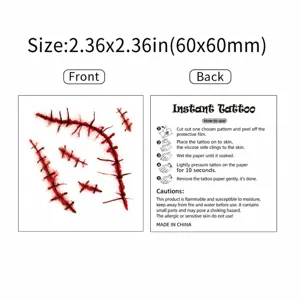 Waterproof Halloween Temporary Tattoo Stickers Scary Scar Wound Body Art Makeup Decals Festival Party Supplies