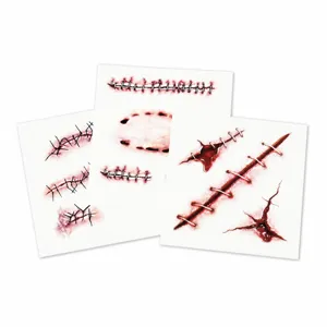 Halloween temporary face tattoo stickers waterproof scary wound scar makeup decals
