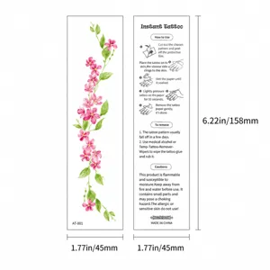 Floral vine temporary tattoo sticker, waterproof floral body art for women and girls.