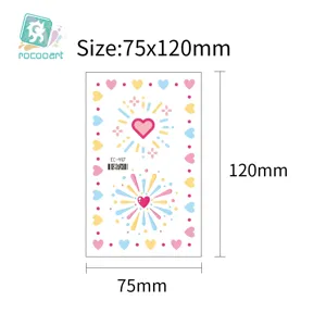 Kids Temporary Tattoo Stickers Colorful Fireworks Cartoon Waterproof Body Art Sticker Party Favors Kids Makeup Accessories