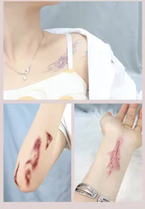 Halloween tijdelijke tatoeage stickers realistische blauwe plekken littekens feest