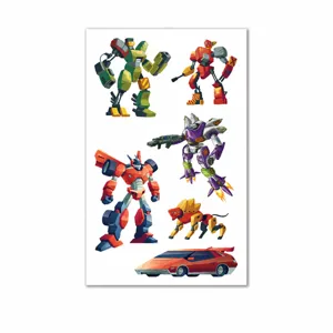 Wasserdichte Cartoon Roboter temporäre Tattoo Aufkleber für Jungen Arm Körper Kunst
