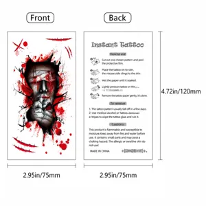Halloween tatuaggio temporaneo adesivo impermeabile cicatrice sanguinosa orrore 1pz