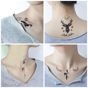 Waterproof temporary tattoo stickers cute black animal design body art for women and girls